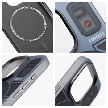 Forcell F-Protect Levels iPhone 16 ütésálló MagSafe tok, Cyber, kék-szürke kép