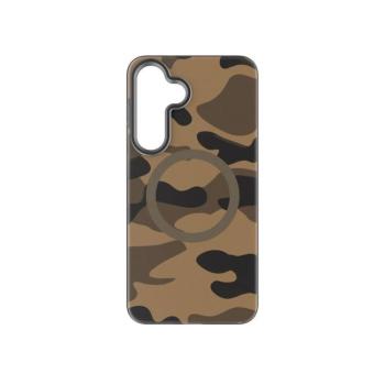 Forcell F-Protect Levels Samsung Galaxy S25 Plus ütésálló MagSafe tok, Camo, barna-szürke kép