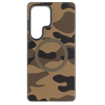Forcell F-Protect Levels Samsung Galaxy S25 Ultra ütésálló MagSafe tok, Camo, barna-szürke kép