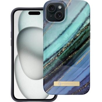 Forcell F-Protect Mirage Apple iPhone 15 Plus Magsafe kompatibilis hátlap tok, márvány minta, jáde zöld kép