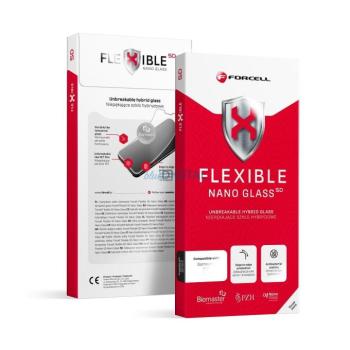 Forcell Flexible Nano Glass hibrid üveg fekete szegéllyel iPhone 16 Pro kép