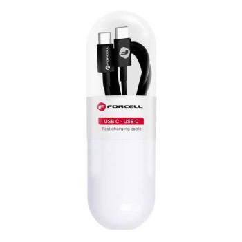 FORCELL kábel Type-C C 3.0 QC Power Delivery PD48W C293 TUBE fekete 1 méter kép