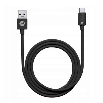 FORCELL kábel USB C 3.0 3A C398 TUBE C-3.0 típusra fekete 1 méter kép