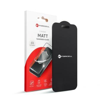 Forcell Matt Glass edzett üveg fekete szegéllyel iPhone 14 Pro kép