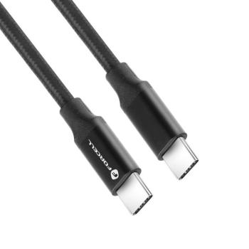 FORCELL Type-C kábel Type C do Type C QC4.0 5A/20V PD100W E-mark / 4K / Thunderbolt / 20Gbit/s C391 1m fekete kép