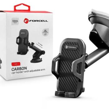 Forcell univerzális műszerfalra/szélvédőre helyezhető PDA/GSM autós tartó - Forcell A151 Carbon Car Holder 14 cm - fekete kép