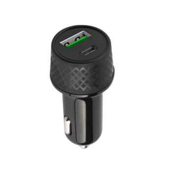 Forever LA-04 autós töltő 1xUSB-A + 1xUSB-C csatlakozással PD 45W 2,4A - fekete kép