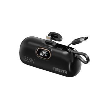 Forever MTB-100 mini powerbank 22,5W 5000mAh Lightning - fekete kép
