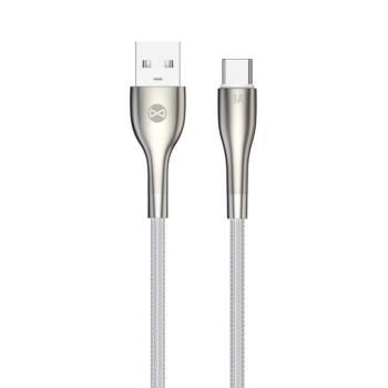 Forever Sleek USB-A - Type-C kábel 3A 1m - fehér kép
