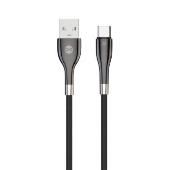 Forever Sleek USB-A - Type-C kábel 3A 1m - fekete kép
