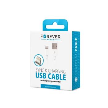 Forever USB-A - Lightning kábel 1A 1m - fehér kép