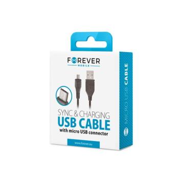 Forever USB-A - microUSB kábel 1m 1A - fekete kép