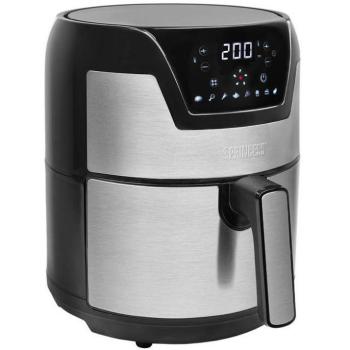 Forró levegős sütő, fritőz, Air Fryer, olaj nélküli, 1500 W teljesítmény, 4.5 l-es, Digitális kijelzővel, 8 programos, rántási, sütési, grillezési funkció, Princess XXL, fekete/ezüst kép