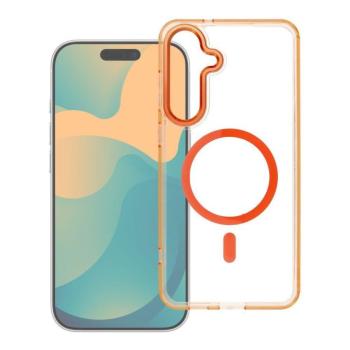Frame Clear Hybrid Mag Samsung Galaxy A57 hátlap tok, MagSafe, átlátszó-narancs kép