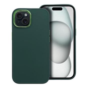 Frame iPhone 15 közepesen ütésálló tok kameravédő kerettel, zöld kép