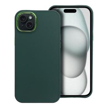Frame iPhone 15 Plus közepesen ütésálló tok kameravédő kerettel, zöld kép