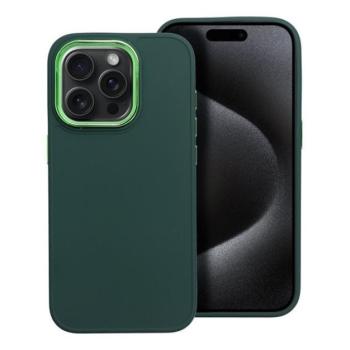 Frame iPhone 15 Pro közepesen ütésálló tok kameravédő kerettel, zöld kép