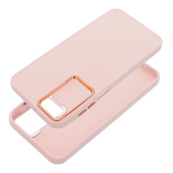 Frame Samsung Galaxy S25 Edge közepesen ütésálló tok kameravédő kerettel, rózsaszín kép