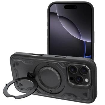 Frost Armor Apple iPhone 17 starabíró tok kitámasztóható gyűrűvel, fekete kép