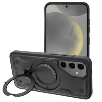 Frost Armor Samsung Galaxy S25 FE starabíró tok kitámasztóható gyűrűvel, fekete kép