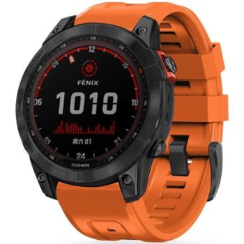 Garmin Fenix 3 / 3 HR / 5X / 5X Plus / 6X / 6X Pro / 7X, szilikon pótszíj, állítható, TP IconBand, narancssárga kép