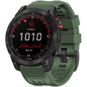 Garmin Fenix 3 / 3 HR / 5X / 5X Plus / 6X / 6X Pro / 7X, szilikon pótszíj, állítható, TP IconBand, sötétzöld kép