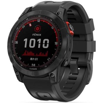 Garmin Fenix 5 / 6 / 6 Pro / 7, szilikon pótszíj, állítható, TP IconBand, fekete kép