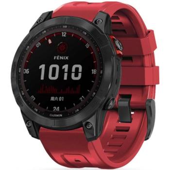 Garmin Fenix 5 / 6 / 6 Pro / 7, szilikon pótszíj, állítható, TP IconBand, piros kép