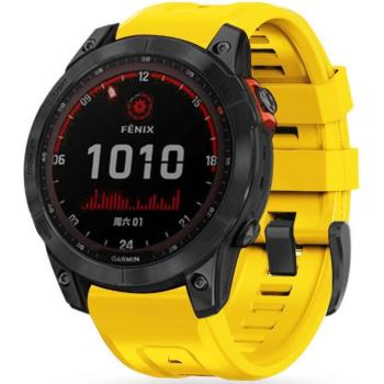 Garmin Fenix 5 / 6 / 6 Pro / 7, szilikon pótszíj, állítható, TP IconBand, sárga kép