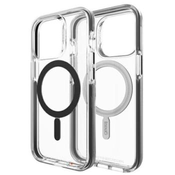 Gear4 D3O Santa Cruz Snap MagSafe-kompatibilis tok iPhone 13/13 Pro - átlátszó fekete szegéllyel kép