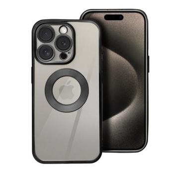 Glam Apple iPhone 15 Pro Max szilikon tok kameravédő-lencsével, fekete kép
