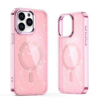 Glitter MagSafe tok iPhone 16 Plus - rózsaszín csillogós kép