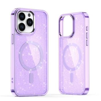 Glitter MagSafe tok iPhone 16 Pro Max - lila csillogós kép