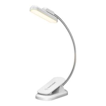 Glocusent Forgatható vezeték nélküli könyvre csíptethető Olvasólámpa, USB-C csatlakozóval, 1000mAh, fehér kép