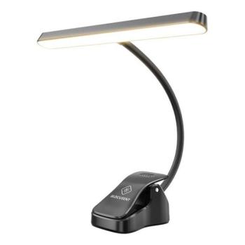 Glocusent zeneállvány, csíptethető olvasólámpa USB-C csatlakozóval, 4000mAh, fekete kép