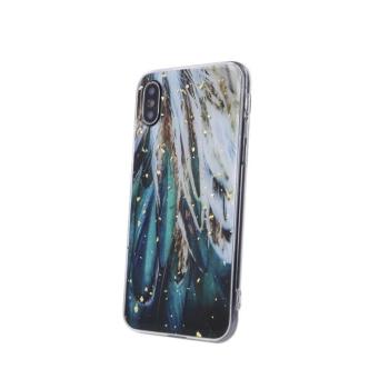 Gold Glam tok Samsung Galaxy S24 FE - &quot;feathers&quot; mintás kép