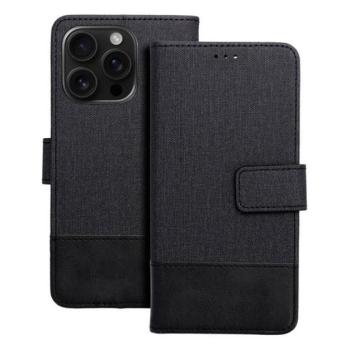 Gomma iPhone 16 Pro flip/oldalra nyíló tok kártyatartó résszel, fekete kép