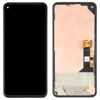 Google Pixel 5 kompatibilis LCD modul kerettel, OEM jellegű, fekete, Grade S+ kép
