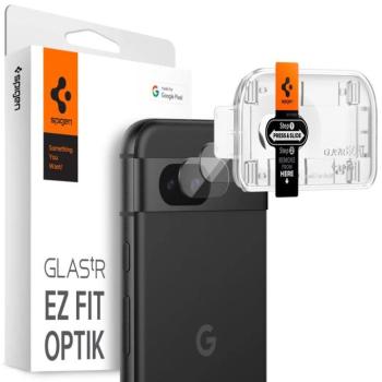 Google Pixel 8a, Kamera lencsevédő fólia, ütésálló fólia, Tempered Glass (edzett üveg), Spigen Glastr Ez Fit Optik, Clear, 2 db / csomag kép