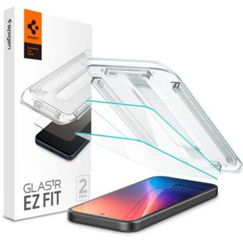 Google Pixel 9a, Kijelzővédő fólia, ütésálló fólia az íves részre nem hajlik rá!), Tempered Glass (edzett üveg), Spigen Ez Fit, Clear, 2 db / csomag kép