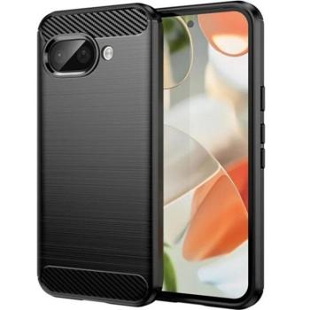 Google Pixel 9a, közepesen ütésálló, szálcsiszolt, karbon minta, fekete kép