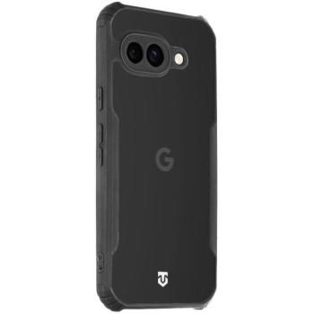 Google Pixel 9a, Szilikon tok, közepesen ütésálló, légpárnás sarok, Tactical Quantum Stealth, átlátszó/fekete kép