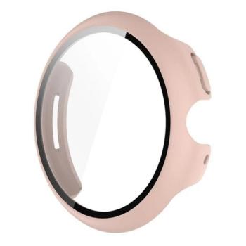 Google Pixel Watch 3 (45 mm), Műanyag védőkeret, kijelzővédő üveggel, közepesen ütésálló, szíj nélkül, rózsaszín kép
