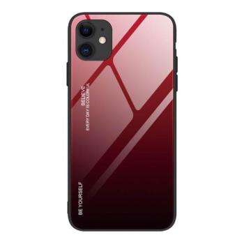 Gradiens Glass tartós edzett üveg tempered glass tok iPhone 12 mini fekete-piros telefontok kép