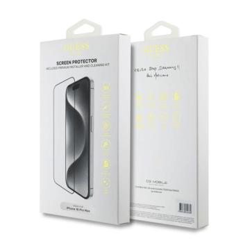 Guess 2.5D iPhone 16 Pro Max / 17 Pro Max kijelzővédő üvegfólia, fekete kép