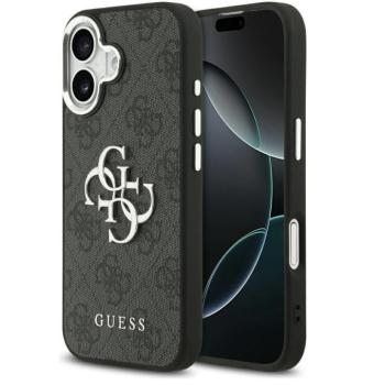 Guess 4G Big 4G Classic Logo Apple iPhone 17 hátlap tok, fekete-ezüst kép