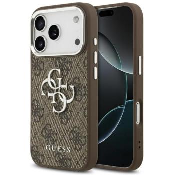 Guess 4G Big 4G Classic Logo Apple iPhone 17 Pro hátlap tok, barna-ezüst kép