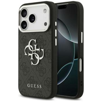 Guess 4G Big 4G Classic Logo Apple iPhone 17 Pro Max hátlap tok, fekete-ezüst kép