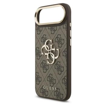 GUESS 4G BIG CLASSIC LOGO szilikon telefonvédő (ütésállóság, bőr hatású hátlap) SÖTÉTBARNA/ARANY Apple iPhone Air kép