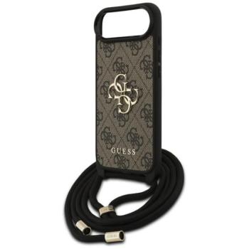 GUESS 4G BIG LOGO CORD STAP CROSSBODY műanyag telefonvédő (ütésállóság, bőr hatású hátlap + vállpánt) BARNA Apple iPhone Air kép